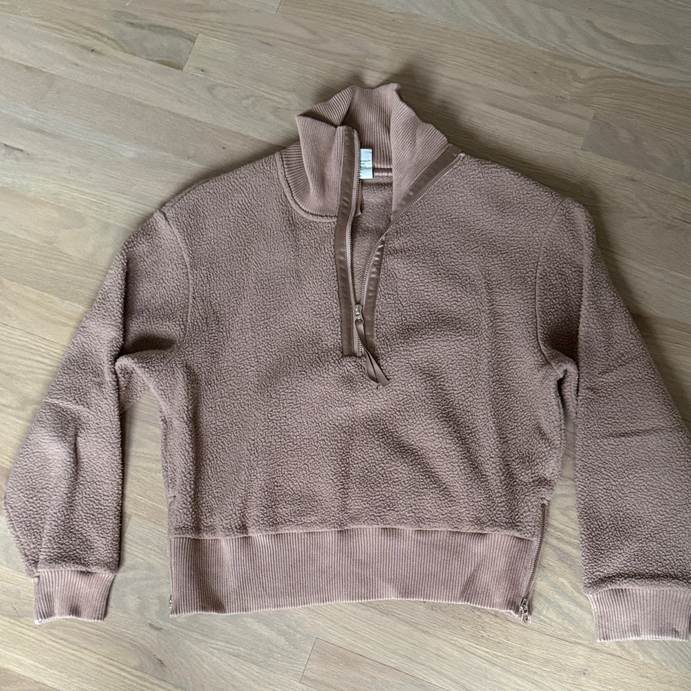 Varley Women’s Roselle Half Zip Fleece Sweatshirt - camel, size small
